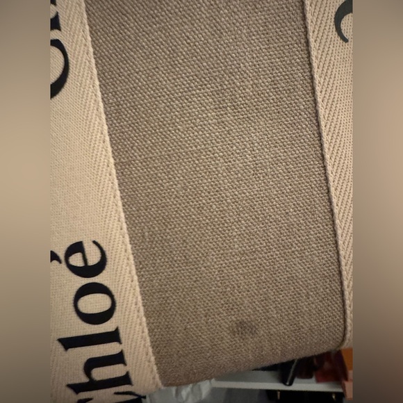 Chloe Beige Canvas Tote with Black Accents - Picture 4 of 9